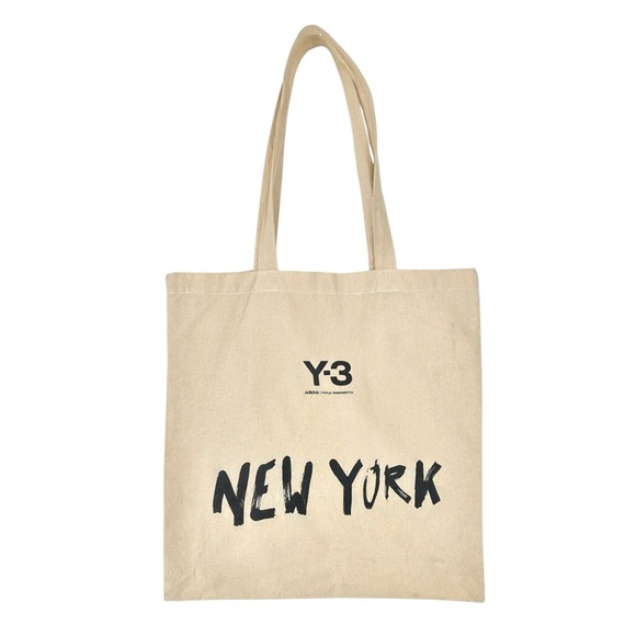 Y-3 Other - Y-3 Yohji Yamamoto x Adidas Natural Tan New York Printed Cotton Canvas Tote Bag